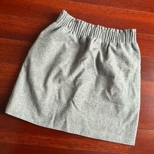 Jcrew Factory Pleated Mini Skirt in Flecked Wool Size 0